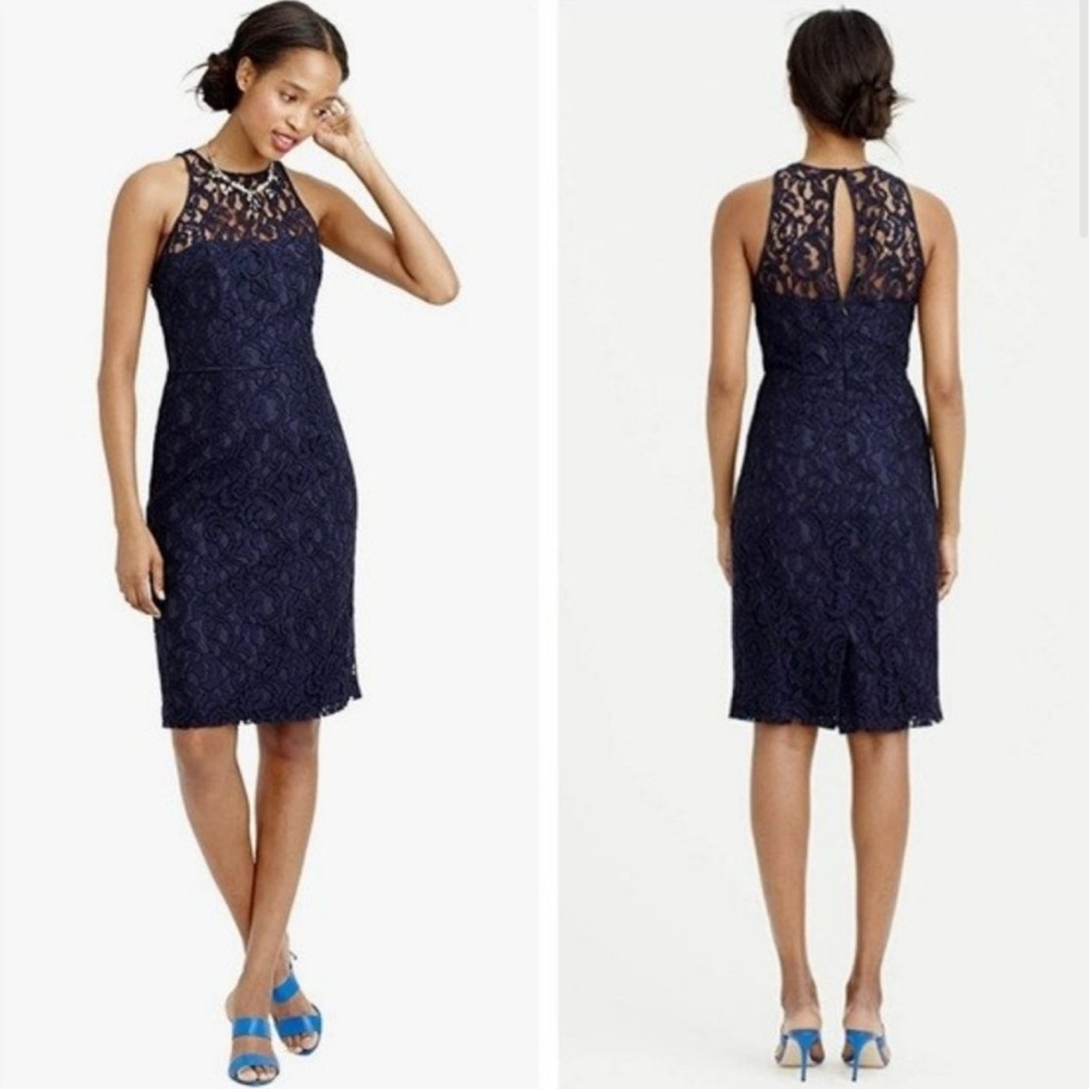 JCrew Navy Lace Dress Size 00